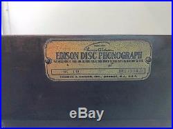 1915 Edison C19 Diamond Disc Phonograph Record Player & Cabinet-holds 72 vinyl