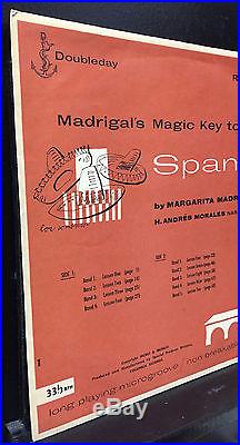 1953 Madrigal's Magic Key To Spanish 1 & 2 VG+ 2 LP withBook RARE Andy Warhol Art