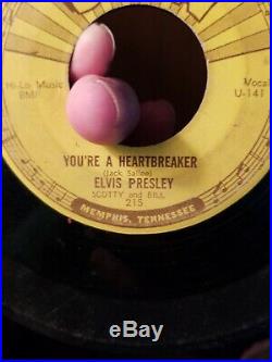1955 Original Elvis Presley Sun Label 215 Push Marks 45 Milkcow Blues Boggie