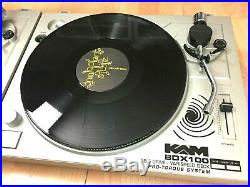 2 X Kam Bdx 100 Turntables (pair) & 10 X 12 Vinyl Records Decks Games Room Dj