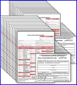 25-Pack, Annual Vehicle Inspection Report Form & 25-pack, Black