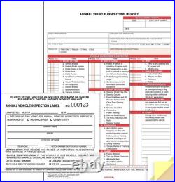 25-Pack, Annual Vehicle Inspection Report Form & 25-pack, Black