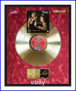 2Pac All Eyez On Me Vinyl Gold Metallized Record In Frame On Red Velvet