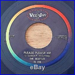 45rpm Please Please Me / Ask Me Why Beattles (mispelled) Vee Jay 498 Beatles