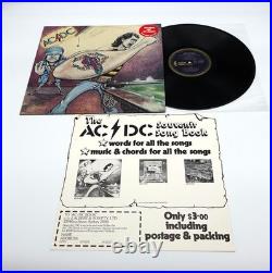 AC/DC Dirty Deeds Vinyl LP Record 1976 Blue Roo 1st Press Inc Hype & Promo Flyer