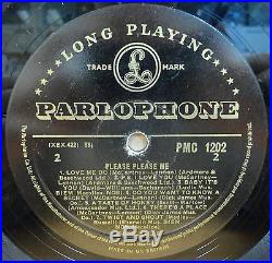 Black & Gold Beatles Please Please Me Og Mono Parlophone Lp Pmc1202 Rare Clip