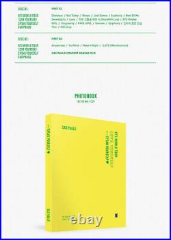 BTS WORLD TOUR'LOVE YOURSELFSPEAK' SAO PAULO DVD 2DISC+Photo Book+Poster+Mark