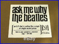 Beatles PROMO SLEEVE I-903 ASK ME WHY Extremely Rare NM