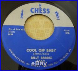 Billy Barrix, Cool Off Baby, Monster Rare Authentic Original 1957 Chess Label45