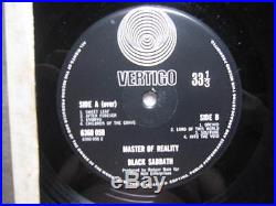 Black Sabbath Master of Reality 1971 UK Vertigo 1st Press WithPoster