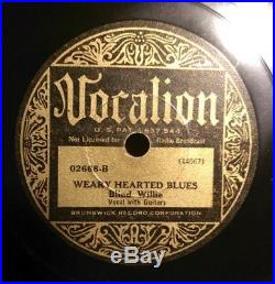 Blind Willie McTell Vocalion 02668 My Baby's Gone/Weary Hearted Blues 78 RPM