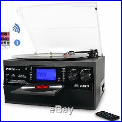 Bluetooth Record Player Turntable, LP Vinyl to MP3 Converter with CD Cassette