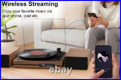 Boytone Vinyl Record Player with Dual Stereo Bookshelf Speakers Vintage Turntabl