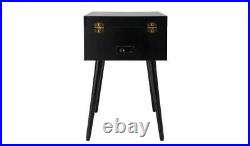 Bush Wooden Turntable Vinyl Record Player with Legs & Bluetooth Black (NEW)