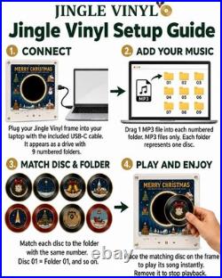 Christmas Vinyl Player Fridge Record NFC Magnetic Music Box Set 9PCS