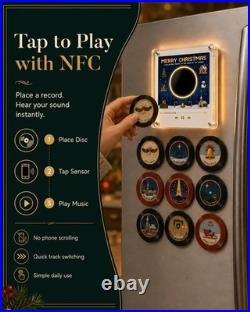 Christmas Vinyl Player Fridge Record NFC Magnetic Music Box Set 9PCS