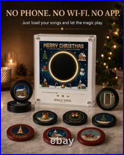 Christmas Vinyl Player Fridge Record NFC Magnetic Music Box Set 9PCS