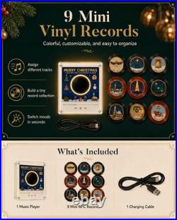 Christmas Vinyl Player Fridge Record NFC Magnetic Music Box Set 9PCS
