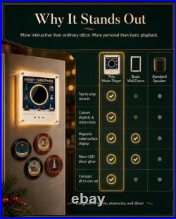 Christmas Vinyl Player Fridge Record NFC Magnetic Music Box Set 9PCS