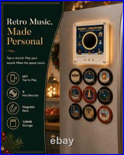Christmas Vinyl Player Fridge Record NFC Magnetic Music Box Set 9PCS