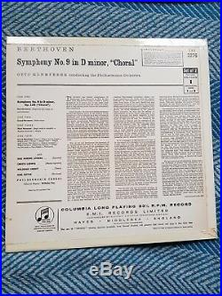 Columbia Sax 2276/77 B/s Klemperer Beethoven Choral Symphony No. 9 2 Lp Nm