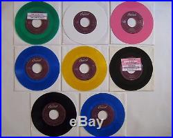 Complete set of all 31 mid 90's Beatles 7 Jukebox 45's COLORED VINYL! RARE! NM