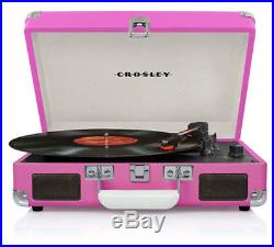Crosley CR8005A-PI Cruiser 3 Speed Portable Turntable Record Player PINK Vinyl