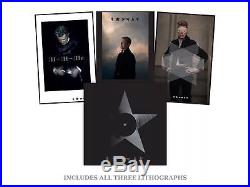 DAVID BOWIE BLACKSTAR, DELUXE CLEAR VINYL, ALL 3 LITHO PRINTS, LIMITED TO 5000