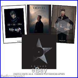 David Bowie Blackstar Deluxe Clear Vinyl + 3 Lithographs Rare Limited Edition