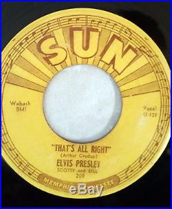 Elvis Presley Sun Records 45's Original 5 Record Set 209 210 215 217 223
