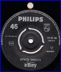 Extremely Rare DAVID BOWIE 7 Space Oddity-Wild Eyed Boy Greek Pic Sleeve Single