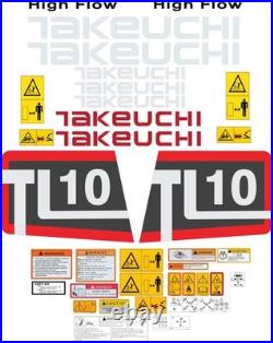 Fits Takeuchi TL10 Decal Kit Skid Steer 3M VINYL- FREE SHIPPING Fits Takeuchi TL10 Decal Kit Skid Steer 3M VINYL- FREE SHIPPING