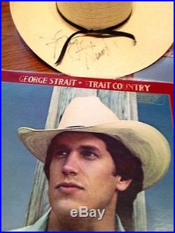 George Strait Ace In The Hole record & 17 Lp Albums (12 sealed) Autographed Hat