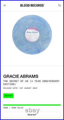 Gracie Abrams The Secret Of Us 1 Year Anniversary Blood Records Presale