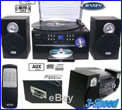 Jensen Home Shelf Stereo Record Player System With Speakers iPod Aux Vinyl CD