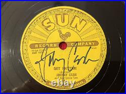 Johnny Cash -Autographed SUN -WOW! Get Rhythm / I Walk The Line 241 78- 1956