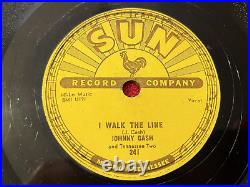 Johnny Cash -Autographed SUN -WOW! Get Rhythm / I Walk The Line 241 78- 1956