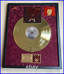 Kanye West Late Registration 2005 Vinyl Gold Metallized Record Mounted In Frame