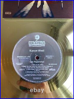 Kanye West Late Registration 2005 Vinyl Gold Metallized Record Mounted In Frame