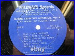 LEADBELLYRock Island Line LP Record Folkways 10 Blues VG+/NM Ultrasonic Clean