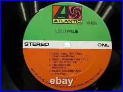LED ZEPPELIN I LP Record Ultrasonic Clean Atlantic Shrink 1A/1B Pressing VG++