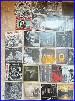 LOT of 7 vinyl records Black Death Heavy Grind Punk Hardcore flexi