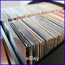 LPBIN LP Storage Cabinet Modern Black / Bin Style Storage for 12 vinyl records