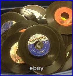 Lot of 100 45 rpm Vinyl Records for Crafts and Decoration 7 45s Party 50's 60's
