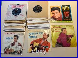 Lot of 45 ELVIS 45 RPM Vinyl Records RCA VICTOR SOME WITH PICTURE SLEEVES ps