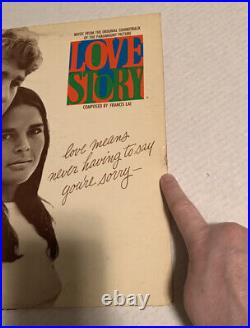 Love Story Soundtrack 33rpm Vinyl Love Means Never Having to Say You're Sorry
