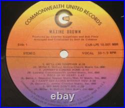 MAXINE BROWN We'll Cry Together LP VG+ Plays Well 1969 Commonwealth United