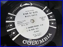 MILES DAVIS Kind Of Blue LP COLUMBIA CS 8163 stereo WLP 6 eye VG++ amazing copy