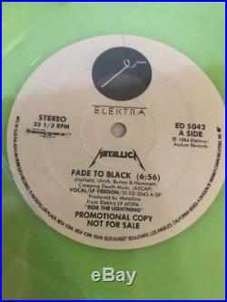 Metallica Fade to Black Promotional Copy. Rare Glow in the Dark Neon Vinyl LP