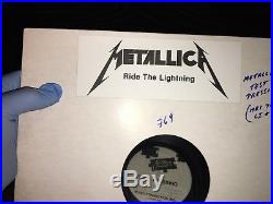 Metallica TEST PRESSING Ride the Lightning MEGAFORCE NEAR MINT MRI 769 1 of 10
